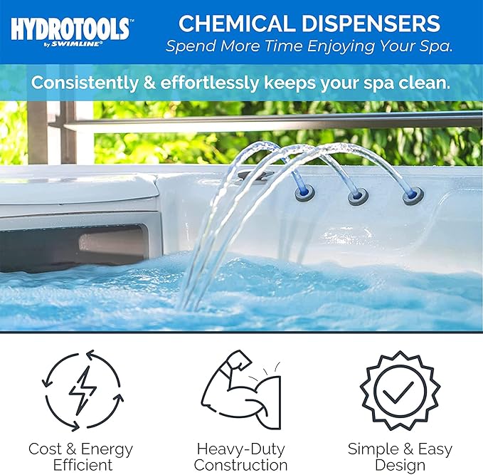 HYDROTOOLS BY SWIMLINE 8725 Large Capacity Pool & Spa Chemical Dispenser | Compatible With Bromine & Chlorine Supports 1-3’’ Tablets | Adjustable Control Ring For Customizable Flow Rate