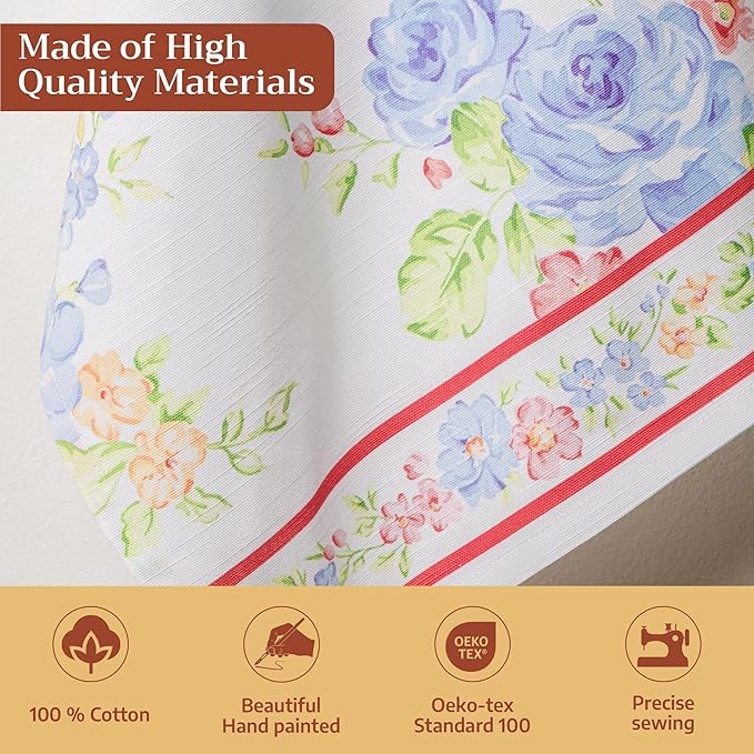Maison d'Hermine Kitchen Towels Set of 3 100% Cotton 27.50" x 20" Reusable Cloth Tea Dish Towels Absorbent with Hanging Loop for Kitchen,Home,Dining,Cocktail Parties Spring/Summer (Vintage Floral)