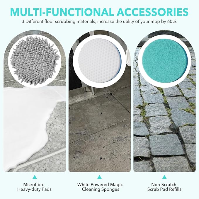6 Packs Steam&Scrub Mop Pads Replacement Power Pads Compatible with Shark,S8201 S8001 S7001 S7201 S7000AMZ S7000 S7005 S7020 S7001C Dirt Grip Scrub Adsorb Washable Pad