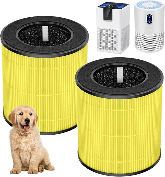 B-D02L/M05 Per Care Replacement Filter, Compatible with MOOKA B-D02L & M05, for VEWIOR B-D02U, for KOIOS B-D02L, for Tailulu D10 Air Purifier, 3-IN-1 Filter for MOOKA B-D02L Filter, 2 Pack