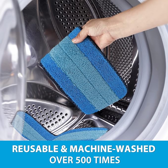 6 Pack Microfiber Cleaning Pads for Bona Mop, Safe for Hardwood and Hard-Surface Floors, Reusable Microfiber Mop Pads for 18 Inch Mop, No Residue, Super-Absorbent, Over 500 Machine Washes