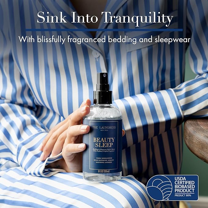 The Laundress Beauty Sleep Fabric-Spray, Wrinkle Release & Pillow Spray, Fabric Refresher, Upholstery and Linen Spray, Tranquil Comforting Inspired Scent, 8 Fl Oz, (Pack of 2)