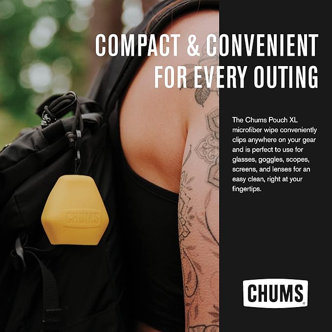 Chums Pouch XL Microfiber Lens Cloth - Portable Lens & Screen Cleaner Cloth Keychain (Very Berry)