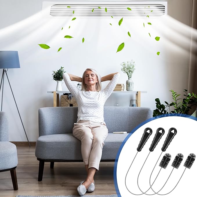 3 Pcs Condensate Trap Flexible Drain Brush, 16 Inch AC Drain Line Cleaning Brush for AC & HAVC Condensate P Trap, Black