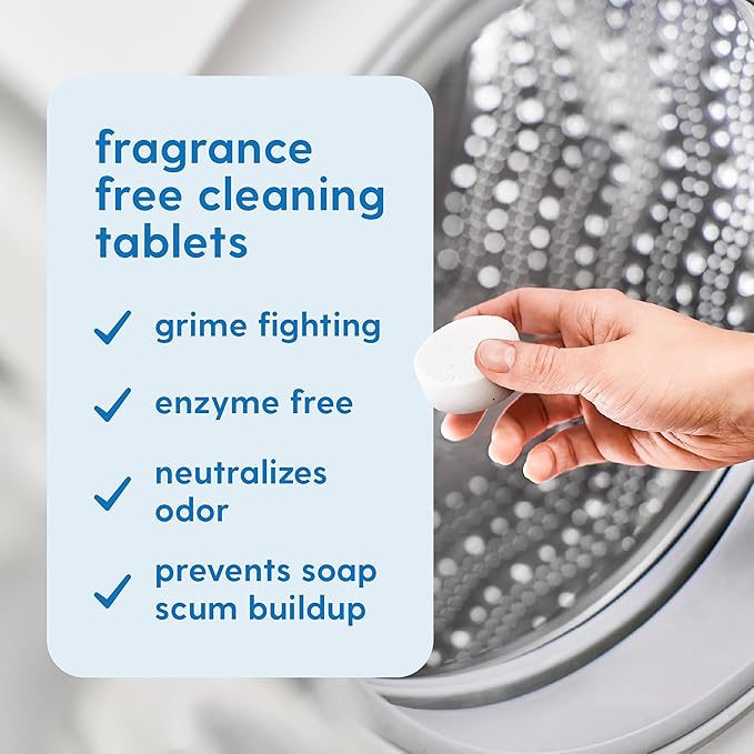 Washing Machine Cleaner Tablets - Oxygen Based HE Top & Front Load Washer Cleaner and Deodorizer Compatible with LG Whirlpool & Most Major Brands - Removes Trapped Odors & Residue (1 Year Supply)