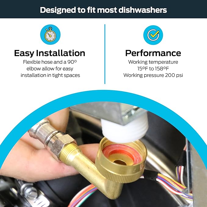 Eastman 10 Ft. Dishwasher Installation Kit, Braided Stainless Steel Supply Line with 3/8 Inch Compression Ends, 41060