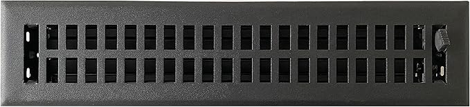 Empire Register Co, Steel Floor Register - 2x14 inch, Modern Contemporary Design, Textured Black Finish, Heavy Duty Walkable Steel Vents, Metal Damper Attached Air Vents for Home Floor only
