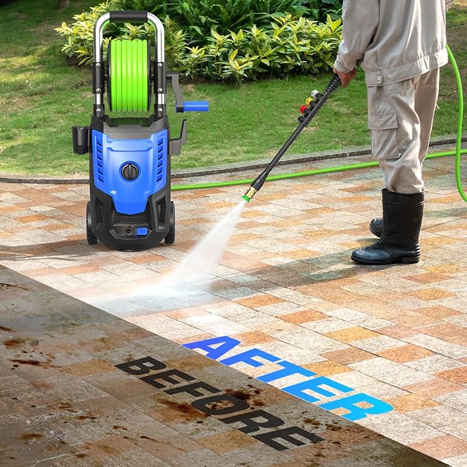 Professional Electric Pressure Washer 4800PSI, 4.0GPM Portable Power Washer with 4 QC Nozzles and Soap Bottle, Cleaner Machine for Cars/Home/Driveways/Patios/Decks/Fences