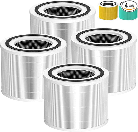 4 Pack 14 Replacement Filter Compatible with Puro 240 Air Purifier, 3-in-1 Main Filter True HEPA 14 Replacement with Activated Carbon Filter