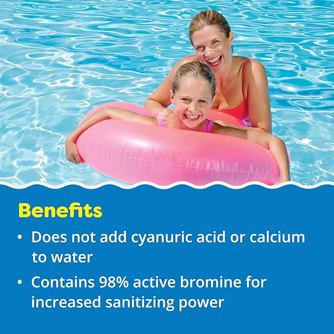 In The Swim 1 Inch Bromine Plus Tablet Sanitizer for Spas, Hot Tubs, or Swimming Pools - Pre-Stabilized, Low Odor, Chlorine Alternative - 50 Pounds