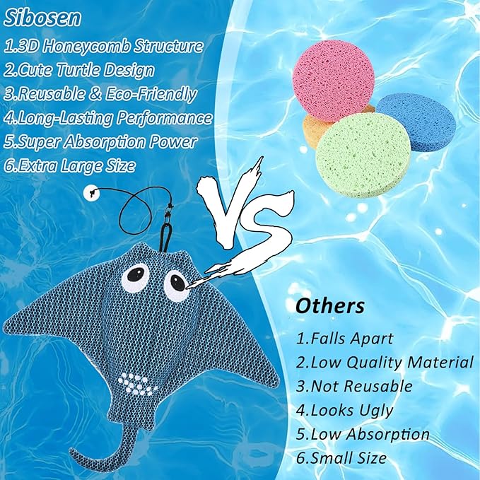 Hot Tub Scum Absorber with 100 Test Strips, 2025 Upgrade Reusable Scum Devilfish Hot Tub Absorber Accessories Hot Tub Sponge for Spa & Pool Cleaner, Hot Tub Oil Absorbing Keeps Water Clean