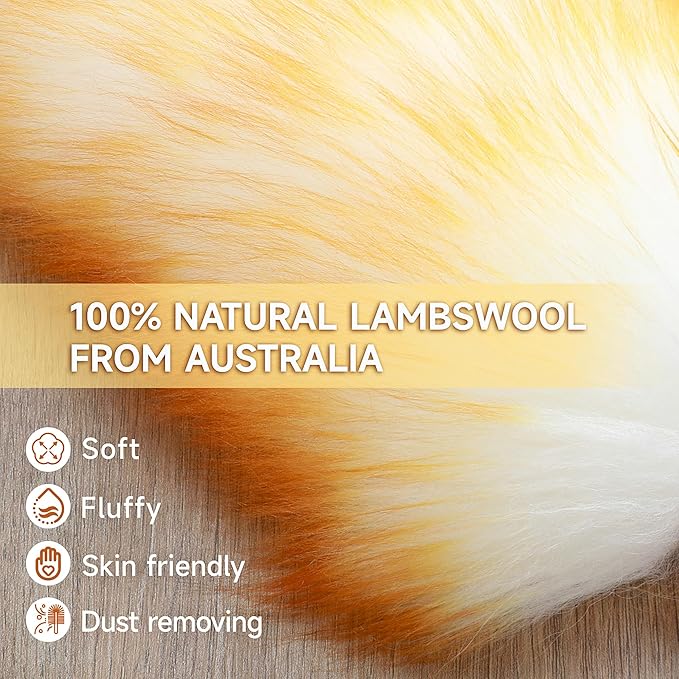 ONESIMUS 2 Pack Lambswool Dusters Fluffy Handheld Natural Feather Duster, 16.5 inch Washable Reusable Wool Dusters with Solid Wooden Handle for Cleaning Ceiling Fan, Interior, & Car etc