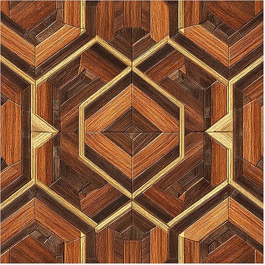 Nuxovilar Peel and Stick Vinyl Flooring, 12x12 Inch Geometric Wood Mosaic Pattern, Self-Adhesive Flooring (10 Pcs)