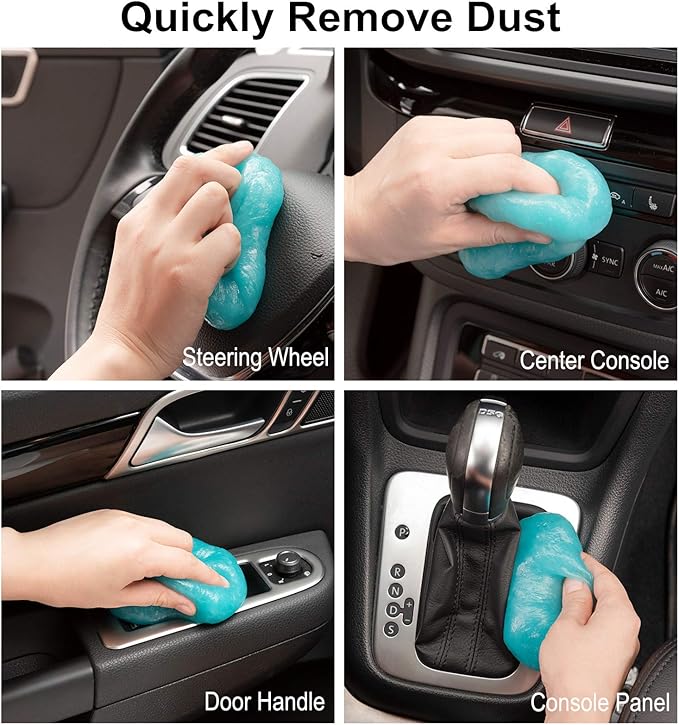 TICARVE 2Pack Cleaning Gel for Car Putty Car Cleaning Auto Gel Detail Tools Car Interior Cleaner Universal Dust Removal Gel Car Vent Cleaner Keyboard Cleaner Blue Yellow (320g/11.2oz)