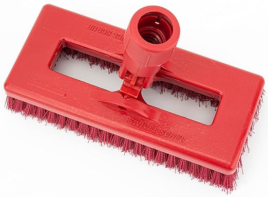 SPARTA 3638831EC05 Polyester Rectangle Scrub Brush, Floor Brush, Cleaning Brush With Swivel Head For Cleaning, 8 Inches, Red