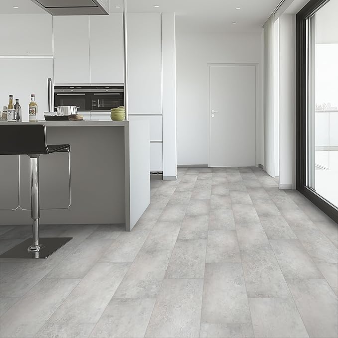 MSI Rivello 12 in. x 24 in. Luxury Vinyl Flooring, Rigid Core Planks, LVT Tile, Waterproof LVT, Wood Grain Finish, 12 MIL Wear Layer, 5 mm Thick, 19.37 sq. ft./Case, Mountains Gray