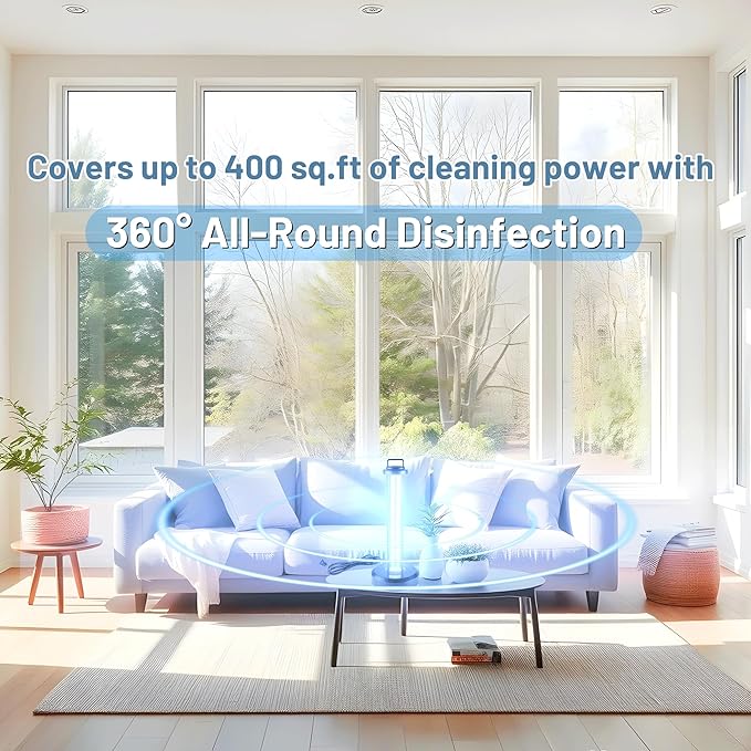 38W UV Sanitizer Light, Portable Ultraviolet Light with 3-Gear Timer, 110V, 99.99% UVC Ozone Free UV Lamp for Home, Office, Hotel, School