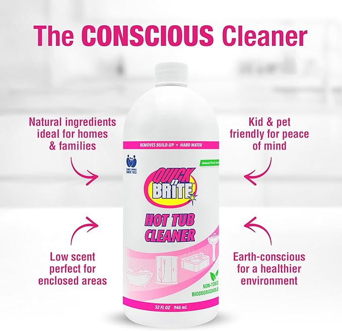 Quick 'n Brite Heavy Duty Hot Tub Cleaner - Non-abrasive Cleaning Gel, 32 oz. (Packaging May Vary)