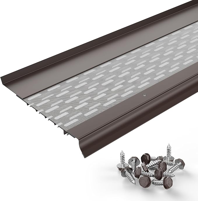 Micromesh 6 inch Gutter Guards Leaf Protection, 50 Feet Musket Brown, Stainless Steel Mesh, Aluminum Gutter Covers, Contractor Grade Gutter Guard from Manufacturer