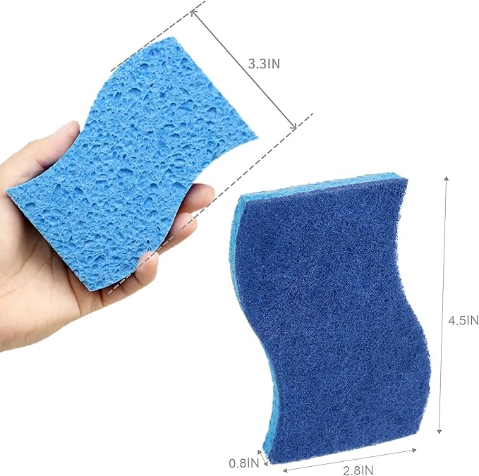 CELOX 24 Pack Non-Scratch Dish Sponge, Dual Sided Kitchen Sponges for Dishes, Long Lasting Dishwashing Household Cleaning Sponges for Kitchen, Easy to Dry and Reusable