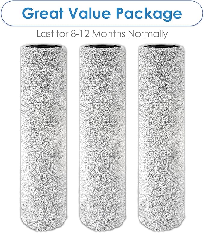 【V2, Detachable Roller】(3 Pack) S7 Pro Replacement Brush Rollers for Tineco Floor One S9 Artist Pro, Floor One S7 Pro, Floor One S6/ Stretch S6/ Switch S6 Cordless Wet Dry Vacuum Cleaner (No Handle)