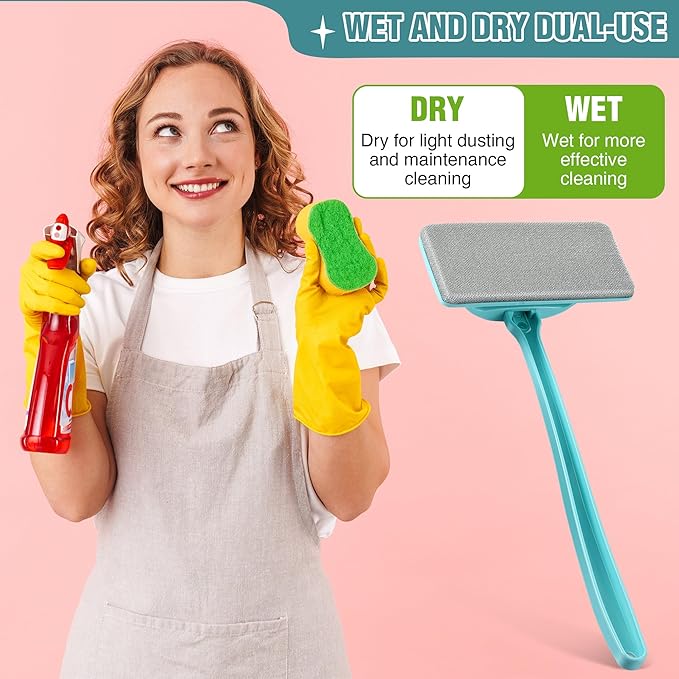Enhon 2 Pack Mesh Screen Cleaner, Window Screen Cleaning Brush Washing Equipment, Detachable Window Cleaner Tool with Wet and Dry Dual Use