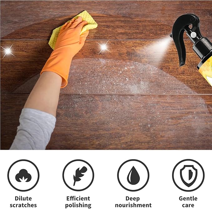 Natural Beeswax Care Spray & Restorer, Beeswax Spray For Wood, Bees wax Sprays Cleaner, Wood Floor Polish, For Leather & Furniture Polish (2PC)