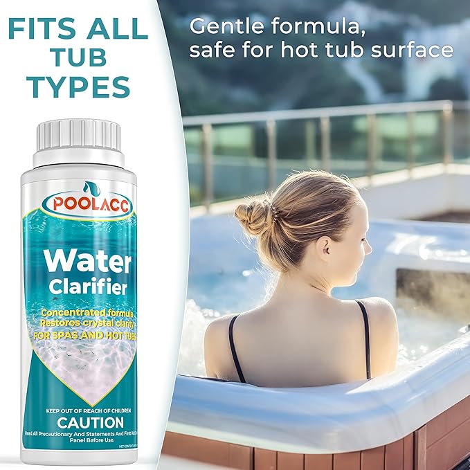 Spa Clarifier Hot Tub - Clears Cloudy Water, Improves Filter Efficiency, Keeps Your Spa Balanced - Highly Concentrated Spa Hot Tub Chemical Water Clarifier, Fit All Spas & Hot Tubs - 16 Oz