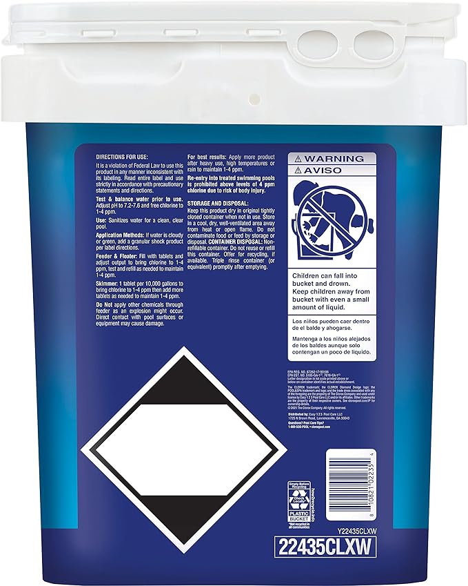 CLOROX Pool&Spa Active99 3” Chlorinating Tablet, Kills Bacteria & Stops Algae, 35LB