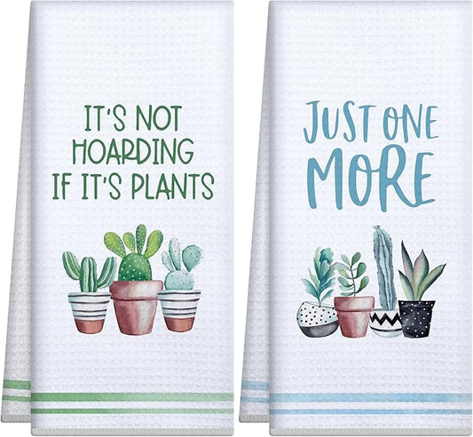 Gifts for Plant Lovers,Plant Lady Mom Gifts,Plant Gifts for Women Gardener Teacher,Funny Best Friend Birthday Gifts,Gardening Gifts,Kitchen Hand Towels Dishcloths Set,Cute Kitchen Decor,New Home Gifts