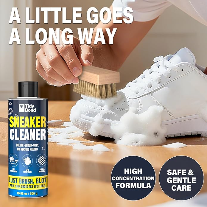 Shoe Cleaner Kit – 10.6oz Premium Shoe Cleaning Set with Brushes & Microfiber Towel, Sneaker Cleaner for White Shoes, Boots, Leather, Suede, Canvas, Mesh, PU & Fabric