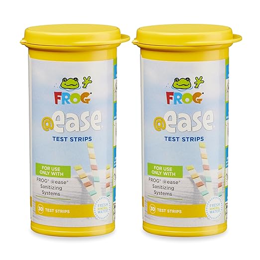 FROG @Ease Test Strips for Hot Tubs and Swim Spas - Test Strip with Out Indicator for FROG @Ease SmartChlor Cartridges, pH, Total Alkalinity and Total Hardness - 60 Test Strips
