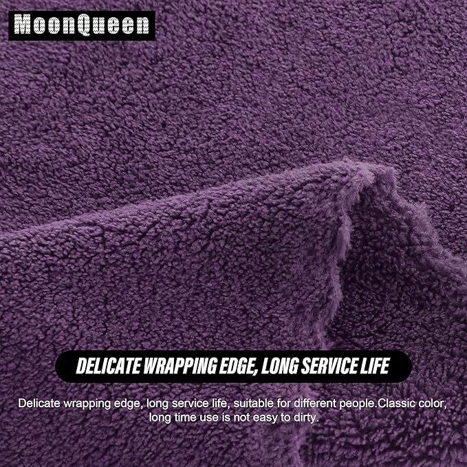 MOONQUEEN Ultra Soft Premium Washcloths Set - 12 x 12 inches - 24 Pack - Quick Drying - Highly Absorbent Coral Velvet Bathroom Wash Clothes - Use as Bath, Spa, Facial, Fingertip Towel (Plum)