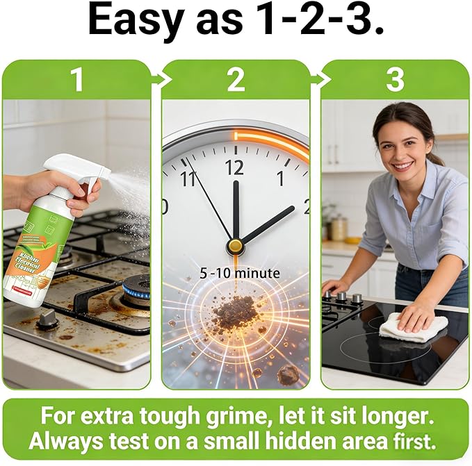 Electrolyzed Ion Kitchen Cleaner Spray - Natural Ingredient Formula & Multi-Purpose Cleaner-Purpose Degreaser for Oven, Stove, Grill, Range Hood & All Kitchen Appliances (1)