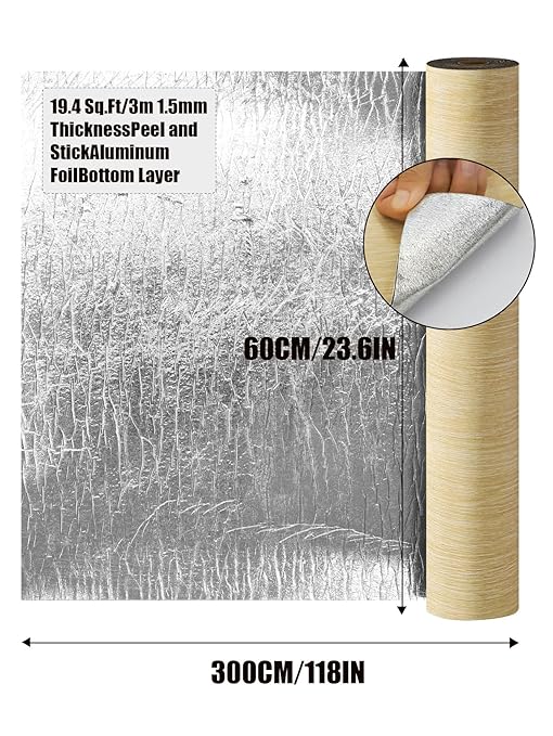 Luxury Thicken Wood Grain Peel and Stick Floor Tiles Self-Adhesive Vinyl Flooring Roll-DIY Easy for Wall and Floor,Hard Surface/Waterproof/Anti Slip (Raw Wood Color, 23.6 "W x 118" L)