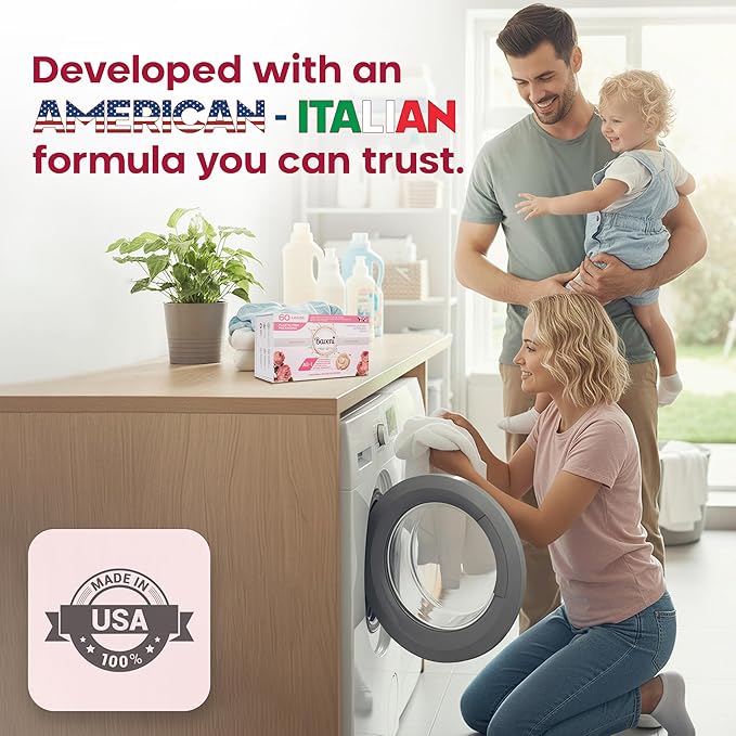 Luxury Laundry Detergent Packs – 60 Loads | Plant-Based, Plastic-Free, SLS-Free, Vegan, HE Compatible | Premium Eco Friendly Detergent, Light Natural Rose Scent | American Made