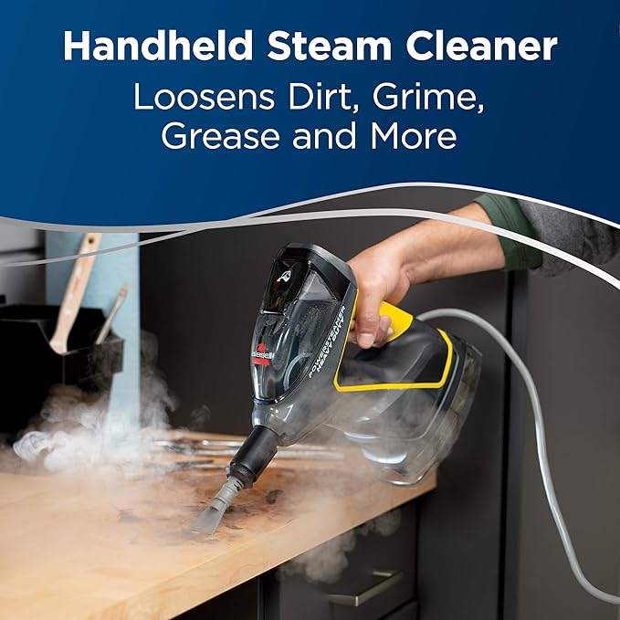 BISSELL PowerSteamer Heavy Duty 3-in-1 Steam Mop and Handheld SteamShot for Indoor & Outdoor, use for Garage, Workshop, Auto, Boat, Recreational Vehicles, Windows,Outdoor Furniture and Decks, 2865A