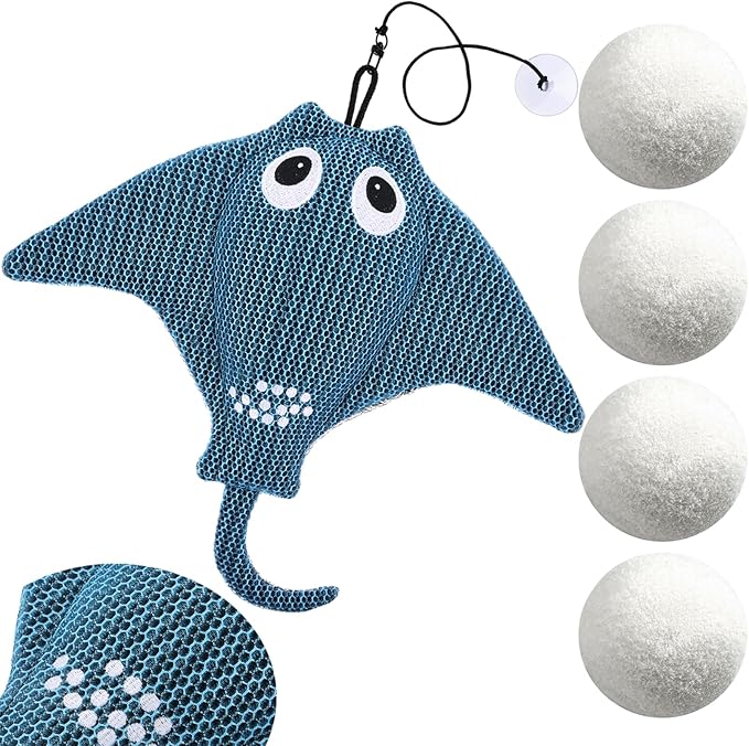 Hot Tub Scum Absorber with 4 Sponge Balls, 2025 Upgrade Reusable Scum Devilfish Hot Tub Absorber Accessories Hot Tub Sponge for Spa & Pool Cleaner, Hot Tub Oil Absorbing Keeps Water Clean