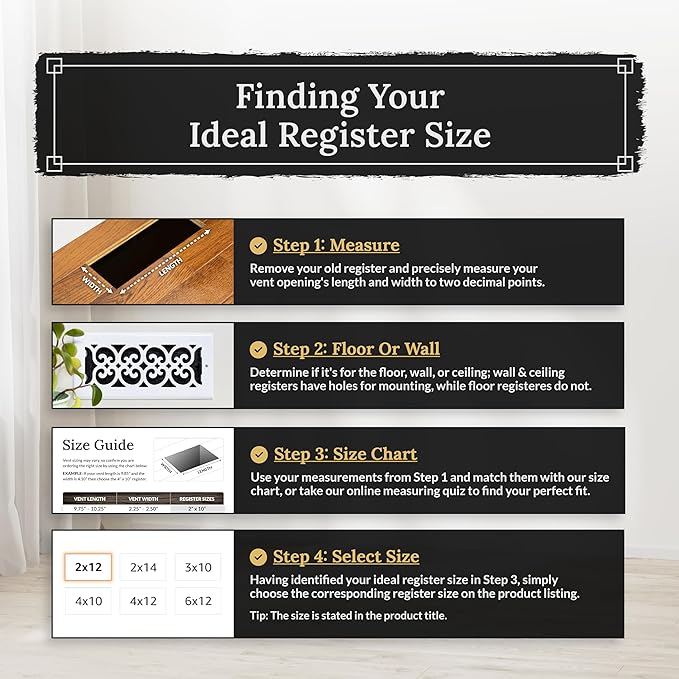 Decor Grates SPH212-RB Scroll Design Floor Register, 2x12, Rubbed Bronze Finish