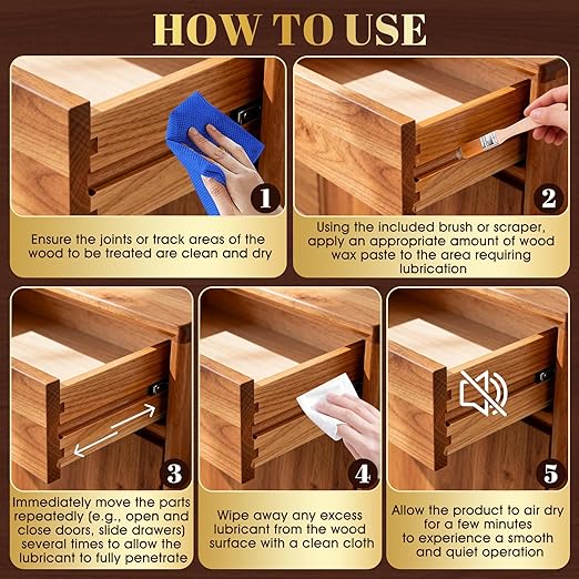 Beeswax Furniture Polish, Wood Wax, Beeswax for Wood, Reduces Noise, Suitable for The Maintenance and Care of Household Wooden Furniture Such as Tables, Chairs, and Floors, 7.05 Oz