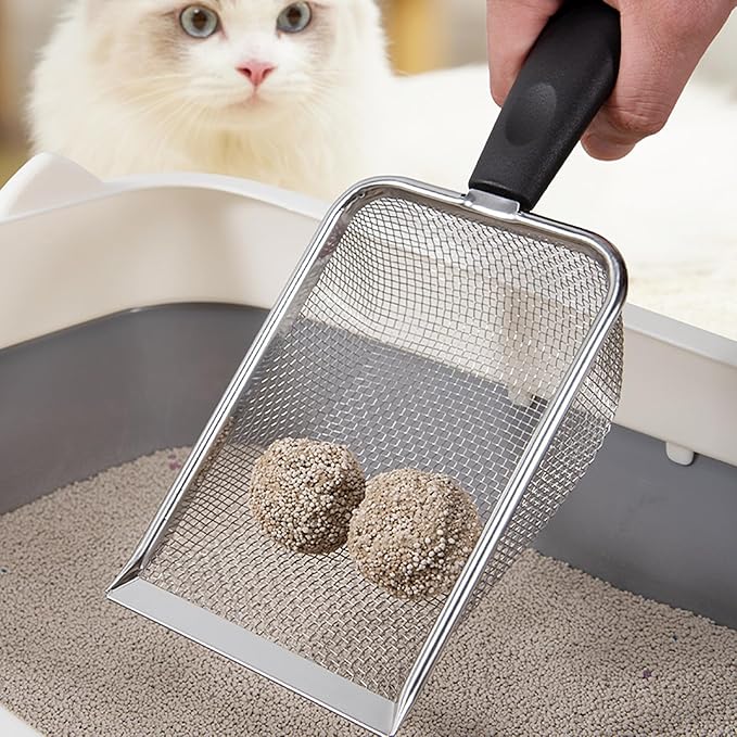 GKYZBB Cat Litter Scoop,Stainless Steel Metal Cat Litter Scoop,Easy to Clean,Suitable for Cleaning cat Litter,Beach Shovel