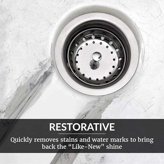 HOPE'S Perfect Sink 8.5 oz Sink Cleaner and Polish, Restorative, Water-Repellant Formula, Stain Remover, Good for Brushed Stainless Steel, Cast Iron, Porcelain, Corian, Composite, 6 Pack