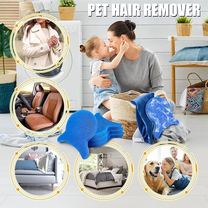 Pet Hair Remover for Laundry, Reusable Dog & Cat Hair Remover Tool, Effectively Removes Pet Hair, Lint and Dander from Bedding and Clothing, Suitable for Washing Machines, Dryers 4PCS