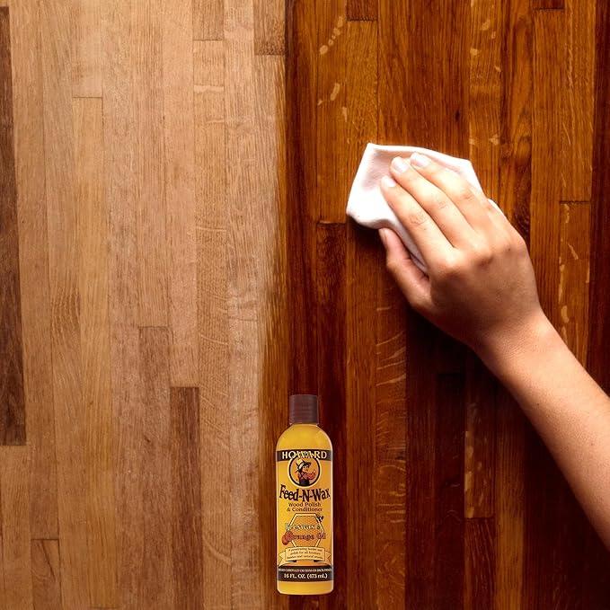 Howard Products Feed-N-Wax Wood Polish & Conditioner, 8 oz, Orange