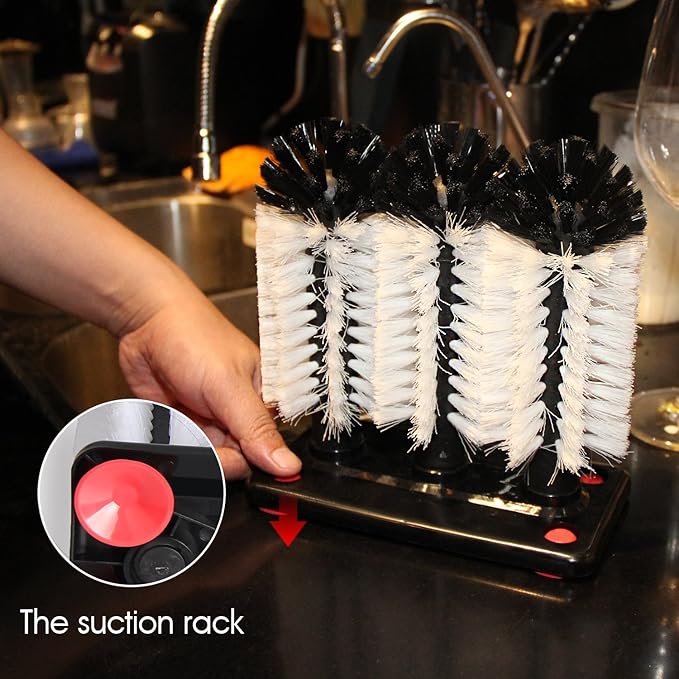 Glass Washer Brush Cleaner - 3 Brushes per Base