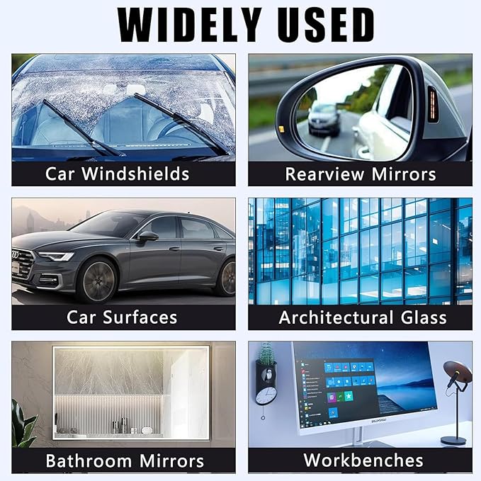 2PCS Glass Cleaner Kit,Glass Oil Film Remover, Windshield Hydrophobic Coating & Automotive Oil Film Cleaning Brush, Enhance Clarity with Car Glass Cleaner & Glass Cleaning Board