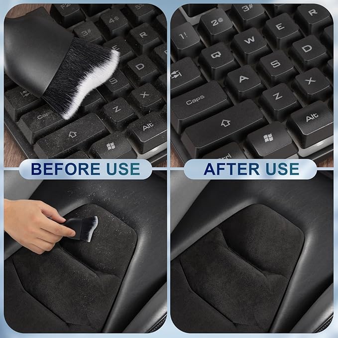 2 PCS Car Interior Detailing Brush, Auto Car Dusting Brushes, Soft Bristles Duster Removal Cleaning Tool for Dashboard Interior, Exterior, Skylight, Leather, Dust Brush, Black & White