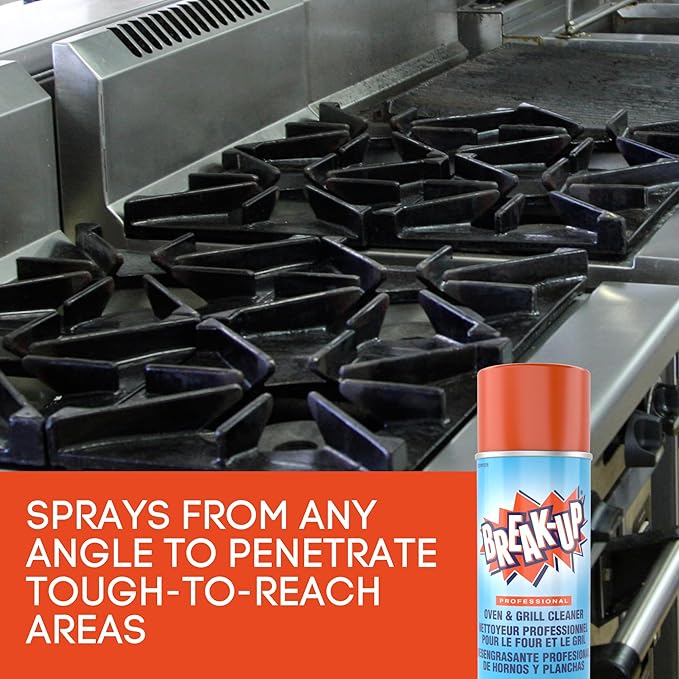 Diversey CBD991206 Break Up Professional Oven & Grill Cleaner, Heavy Duty Spray Removes Baked on Grease, Aerosol, 19-Ounce