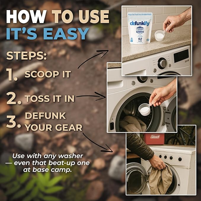 Laundry Detergent, 92 Load. Unscented Enzyme Laundry Detergent Powder. Activewear, Outdoor Gear Cleaning Supplies w/Odor & Stain Removers. Provensafe™ Washing Soda Fabric Stripper for All Fabrics