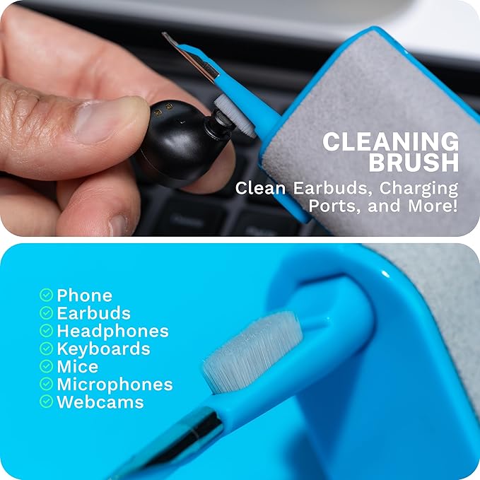 JLab Multipurpose Cleaning Kit for Your Headphones, Earbuds, Keyboard, Mouse/Mice, Microphones, Laptop, Tablet, Cellphone (iPhone or Android), Smart Watch and Electronics, 100% Recyclable Packaging